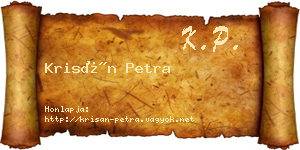 Krisán Petra névjegykártya