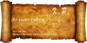 Krisán Petra névjegykártya